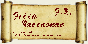 Filip Macedonac vizit kartica